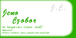 jeno czobor business card